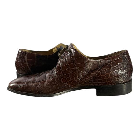 Florsheim Imperial Barletta Dress Shoes Men’s 11.5 D Brown Leather Alligator - Picture 7 of 9